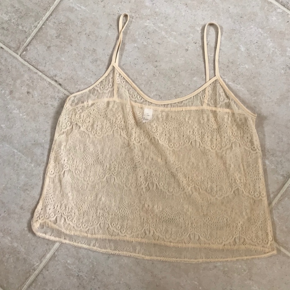 ‼️American Apparel Cream Lace Tank Top‼️